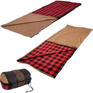 image:imageStansport SleepingBags Stansport Fleece Sleeping BagRed Plaid