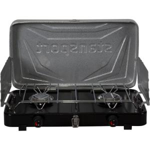 image:imageStansport 2Burner Regulated Propane Stove  Silver 20393