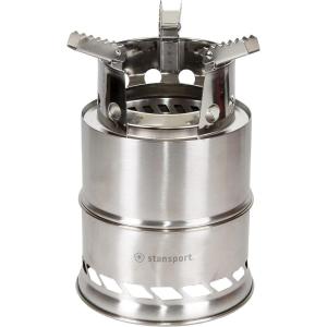 image:imageStansport Stainless Steel Wood Burning Stove Small  Portable Camping Backpacking Hiking  Picnic BBQ