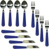 image:imageStansport Deluxe 24Piece Enamel Tableware Set  Enamel Plates and Bowls Lightweight and Durable Camp Dish Set for Camping and Backpacking Plates and Bowls for 4 PeopleBlue