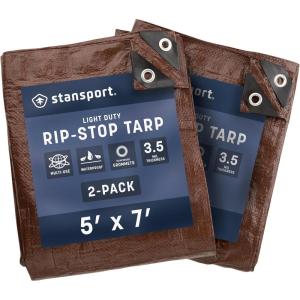 image:imageStansport LightDuty RipStop Tarp 8 x 10  Brown U8105 X 7  Two Pack