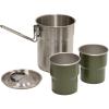 image:imageStansport Stainless Steel Camping Cookware Set  Durable Nesting Mess Kit for Backpacking Hiking amp Outdoor Cooking  Compact Portable Pot amp Pan with Carry Bag  Multiple Sizes for Family to Solo Use5 Piece Olive Drab