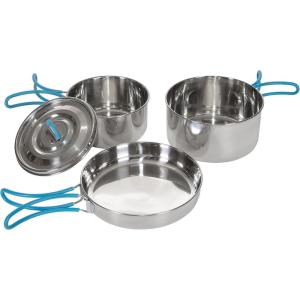 image:imageStansport Stainless Steel Camping Cookware Set  Durable Nesting Mess Kit for Backpacking Hiking amp Outdoor Cooking  Compact Portable Pot amp Pan with Carry Bag  Multiple Sizes for Family to Solo Use5 Piece Silver