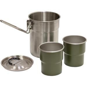 image:imageStansport Stainless Steel Camping Cookware Set  Durable Nesting Mess Kit for Backpacking Hiking amp Outdoor Cooking  Compact Portable Pot amp Pan with Carry Bag  Multiple Sizes for Family to Solo Use5 Piece Olive Drab