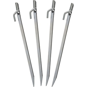 image:imageStansport 12 Steel Tent Stakes  4 Pack Silver 12 L x 075 W x 05 H
